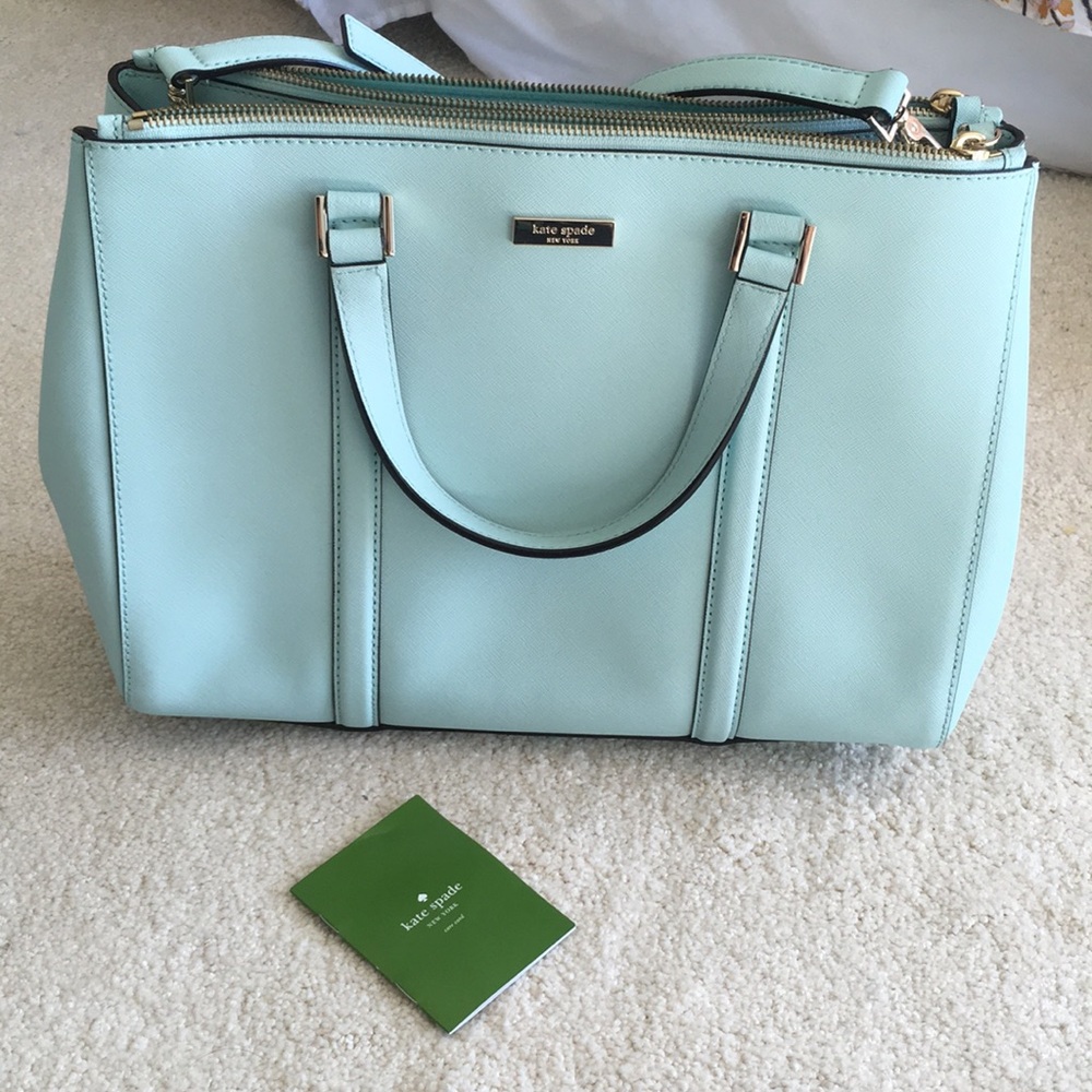 Kate Spade Cyblue Newbury Lane Loden Leather Tote
